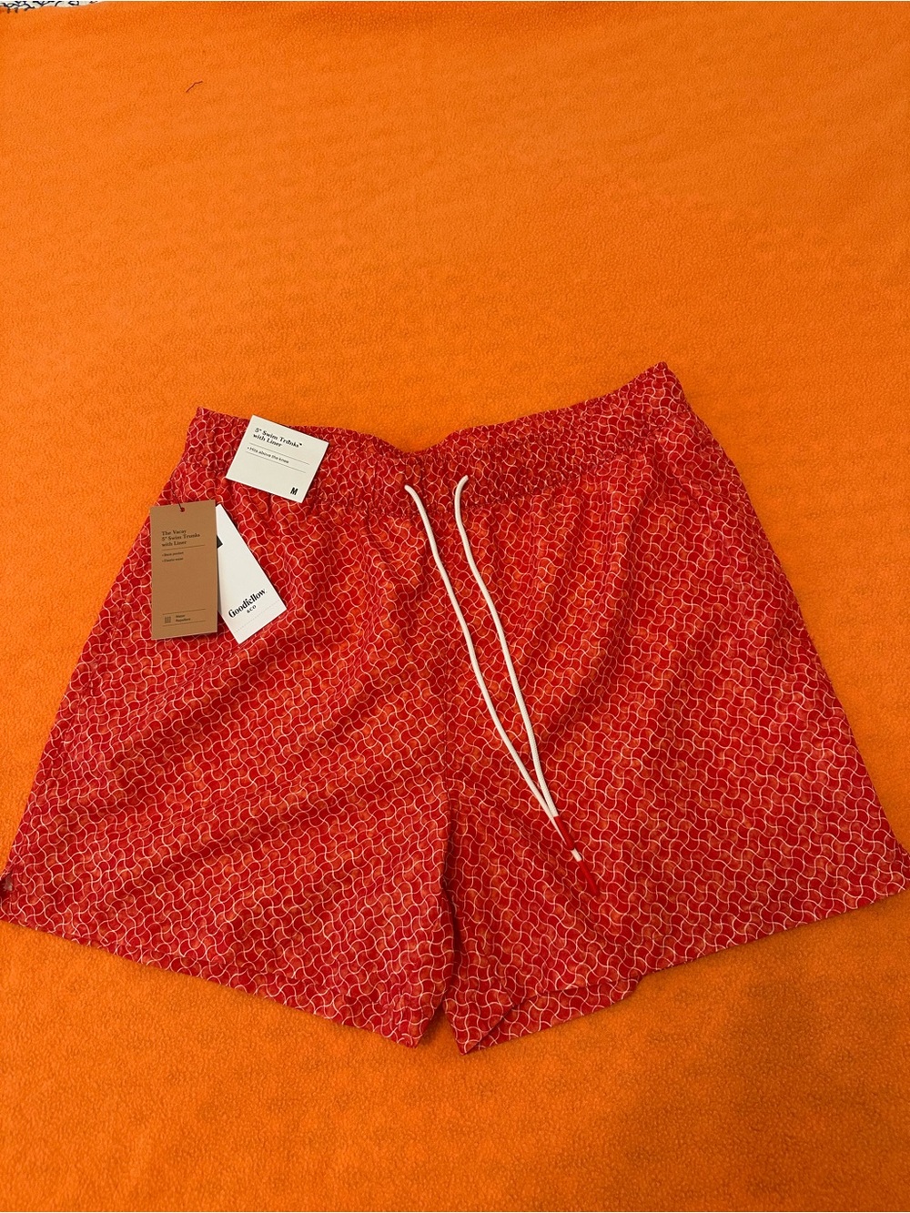 Goodfellow & Co Red Patterned Drawstring Athletic Shorts